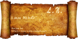 Laux Niké névjegykártya